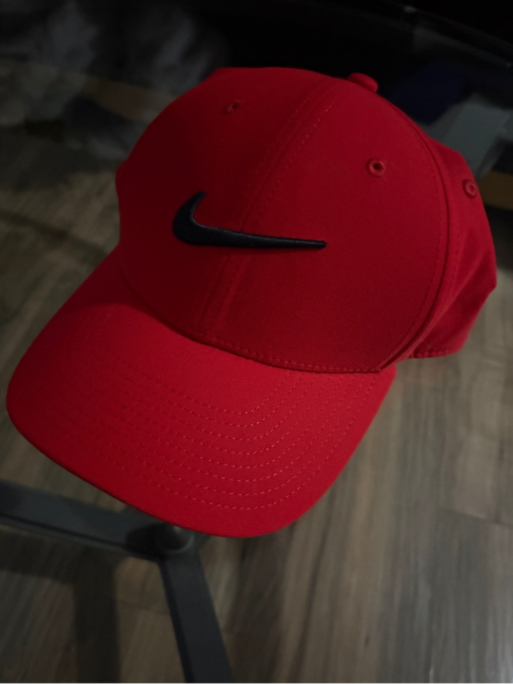 Nike Red Baseball Cap with Black Swoosh
